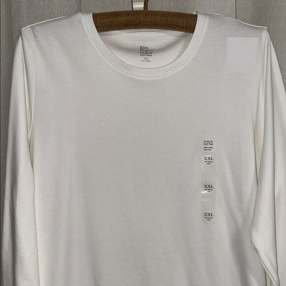 Kim Rogers XXL White Crew Neck Quarter Sleeve Cotton Casual Tee - Picture 10 of 16